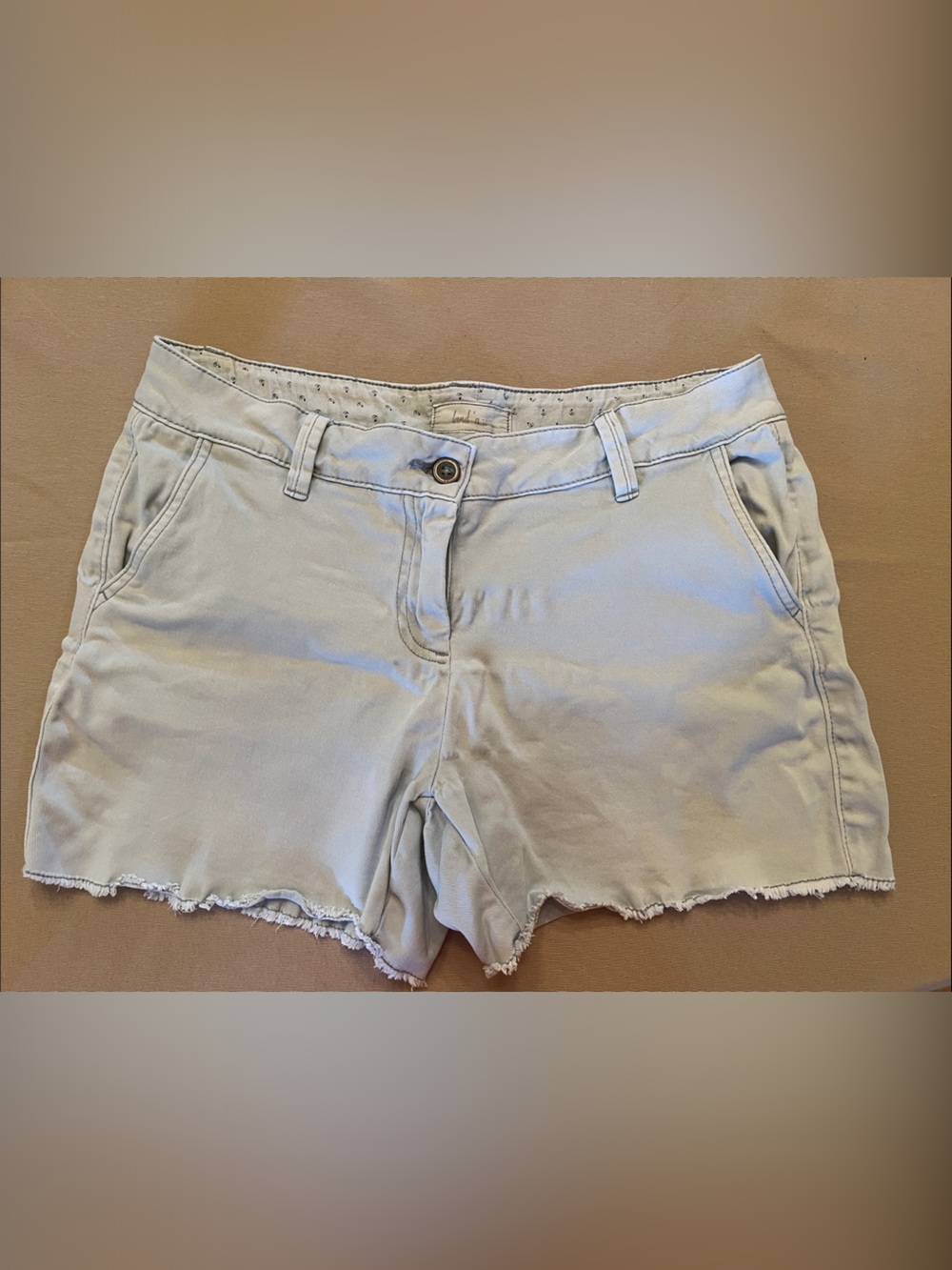 Casual Light Blue Frayed Hem Women's Jean Shorts